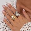 PuRui Classic 2 Styles Gold Color Creative Smooth Alloy Rings Finger for Women Minimalist Daily Party Y2K Zircon Accessories