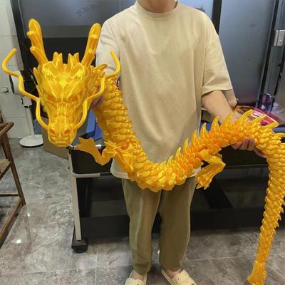 Oversized Golden Dragon Statue, Exquisite Mythical Creature Decoration, Ideal for Home, Office, Collection, Gift, and Ornament