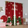 2pcs,2D Plane Printing Contemporary Curtains Christmas Trees Holiday Season (3) Versatile Durable Polyester (without Rod) Home