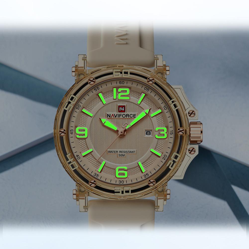 NAVIFORCE Original Women's Calendar Watch Lightweight Fashion Quartz Watch 50m Waterproof Luminous Pointer Women's Casual Watch NF7125