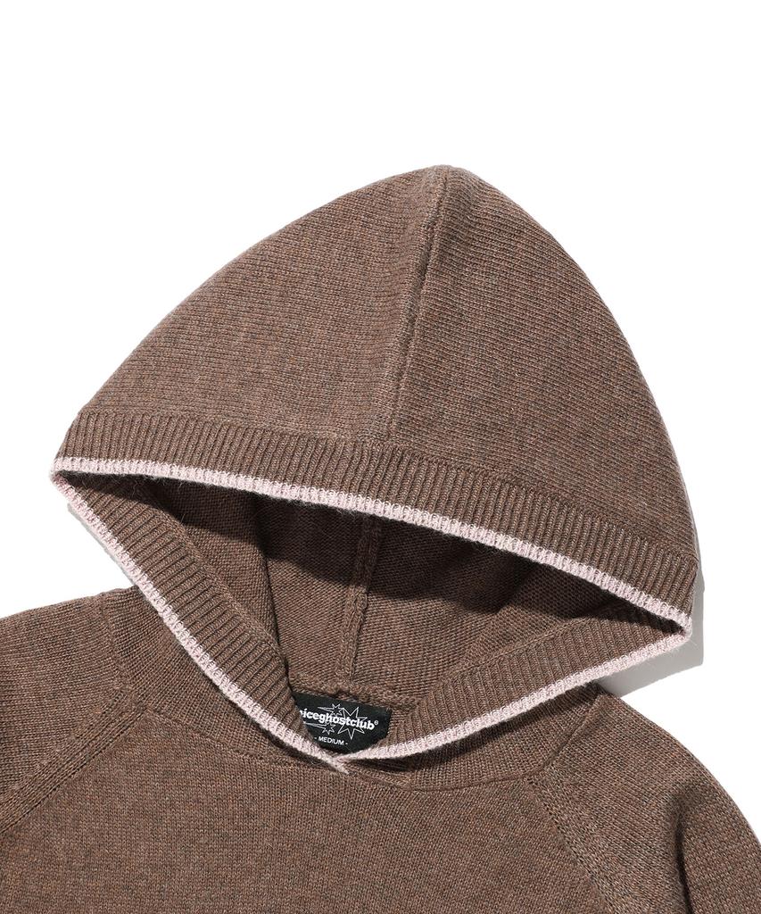 NICEGHOSTCLUB Color Tipped Knit Hoodie_Brown(Ng2Gffk640A)