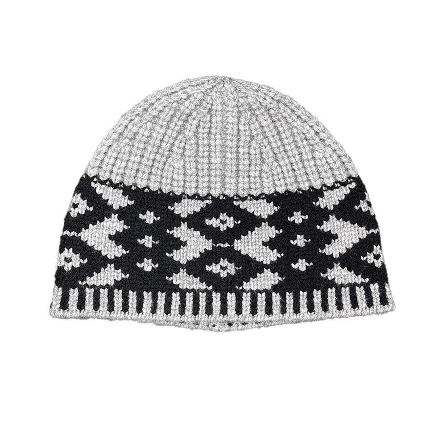 New Retro Wool Hat Couple Autumn and Winter Designer Diamond Pattern Color Matching Warm Knitted Hat Cold Hat