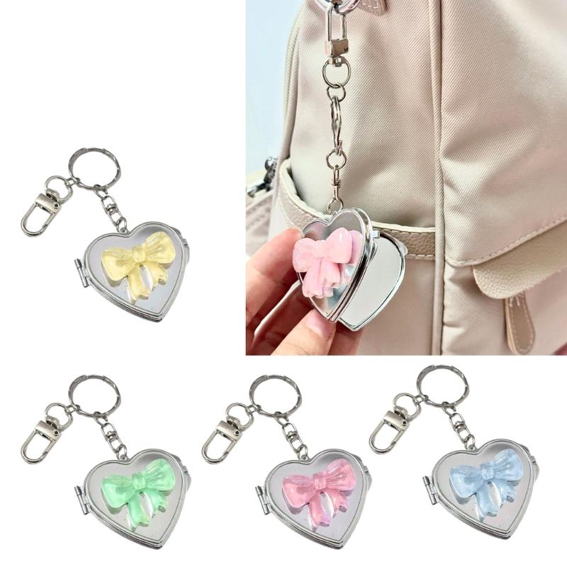 Pingente Elegante de Coração de Amor com Laço Acessório de Chaveiro Elegante Porta-Chaves para Mulheres Pingente de Chave de Carro de Liga Resistente