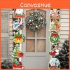 Christmas Celebrations Door Paper Hanging Decor With Cartoon Props Reindeer