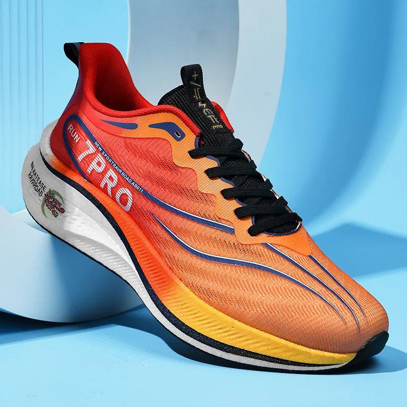 2025Summer Men's Running Shoes New Professional Carbon Plate Sports Training Shoes Outdoor Non-slip Shock-absorbing Tennis Shoes