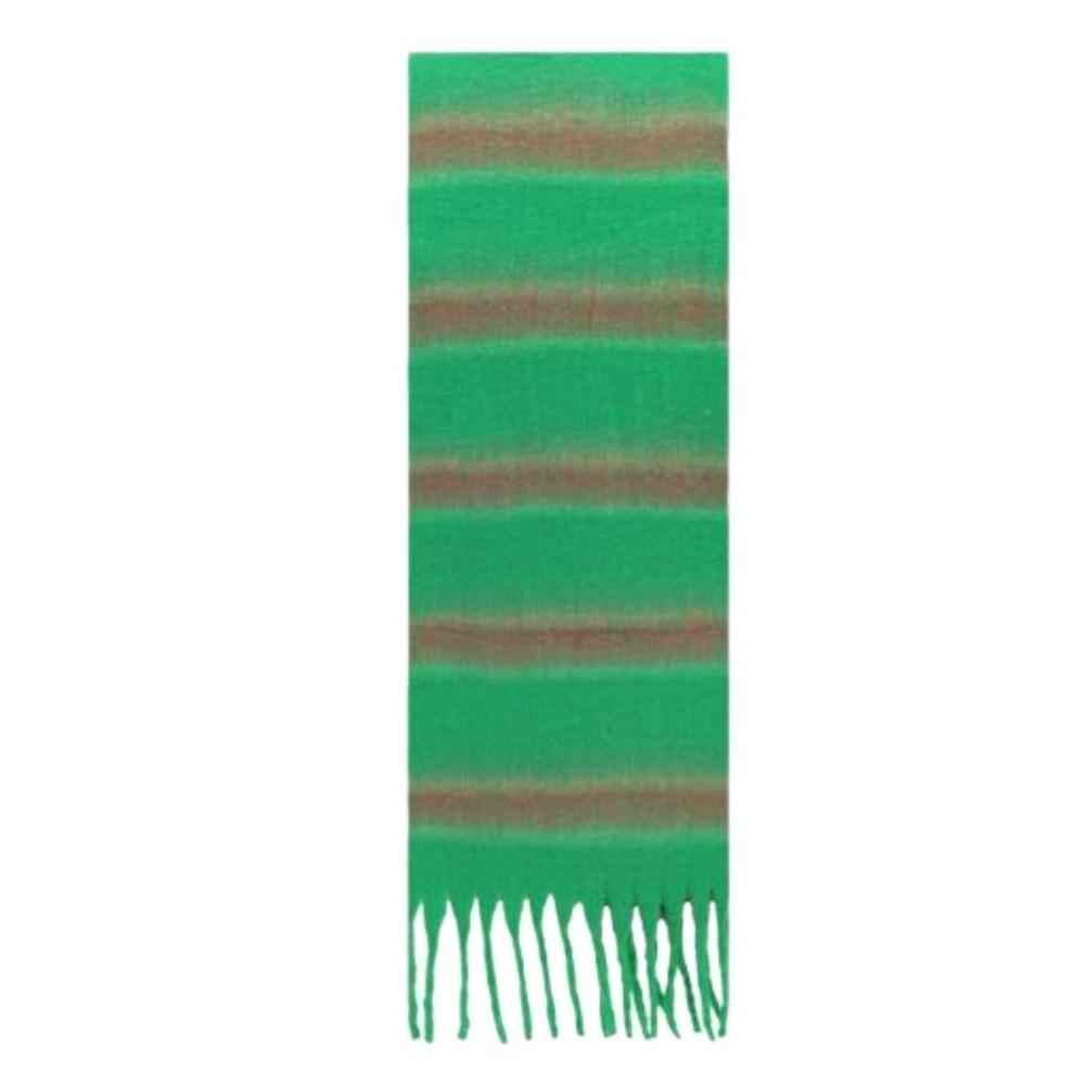 Plush Tassel Shawl Colorful Cashmere Scarves Classic Stripe Wool Scarf Girl