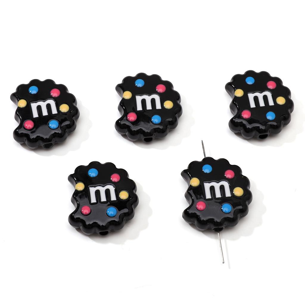 Doppelseitige Keks-Anhänger Emaille M Drip Design für DIY Schmuck 2 oder 10 Stück