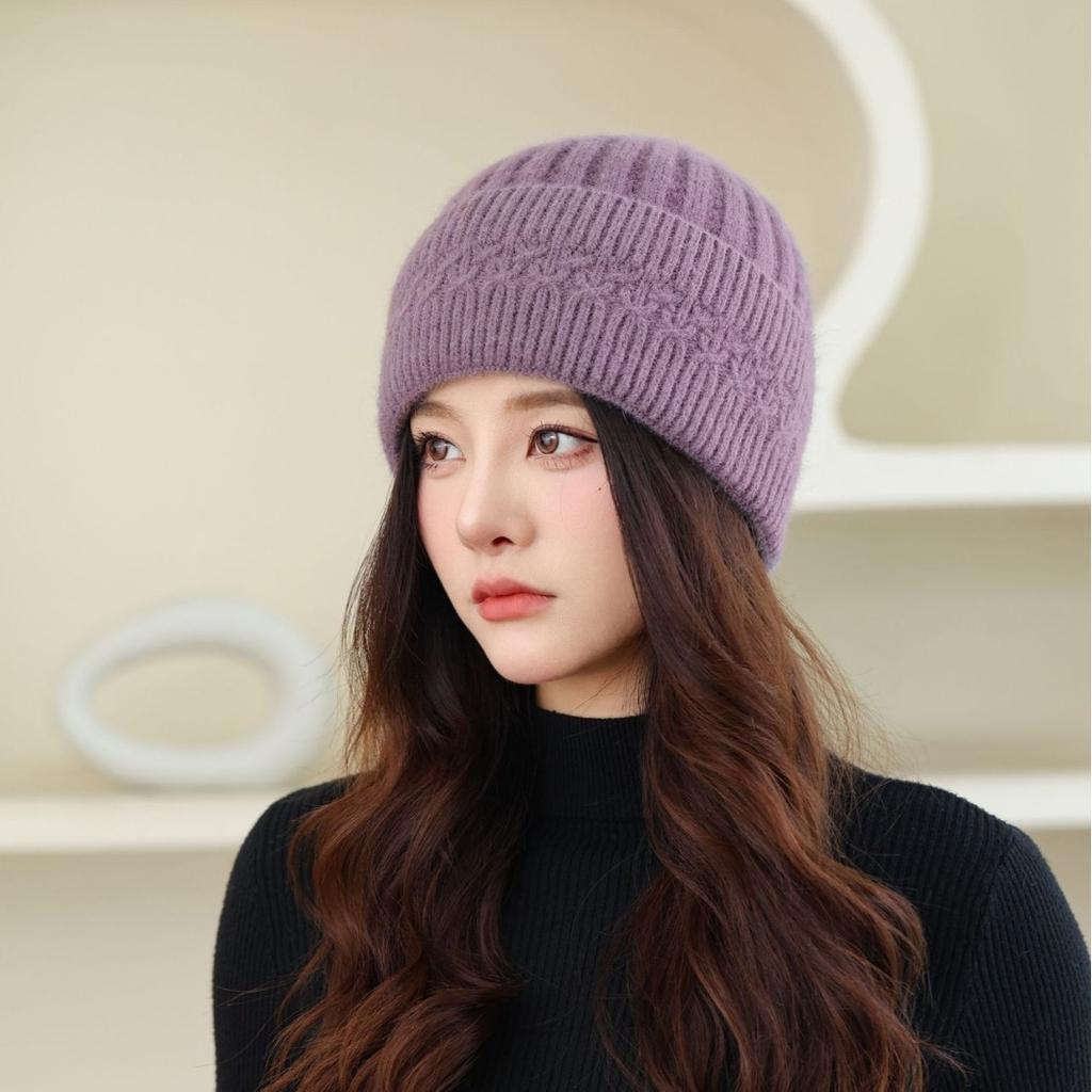 People Knitted Hat Women Winter Mother Hat Winter Double Thickened Warm Grandma Wool Hat Ear Protection Hat
