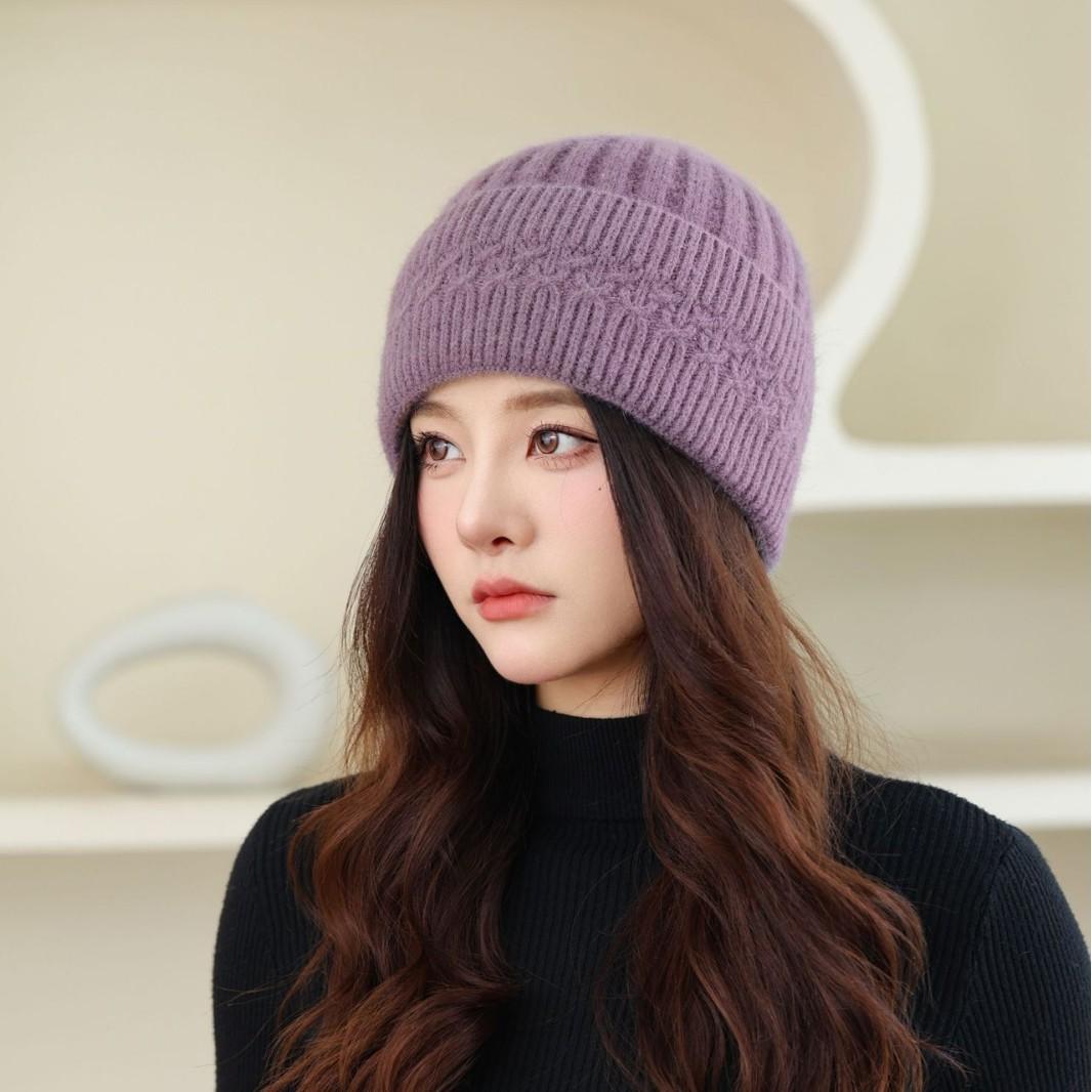 

People Knitted Hat Women Winter Mother Hat Winter Double Thickened Warm Grandma Wool Hat Ear Protection Hat average size