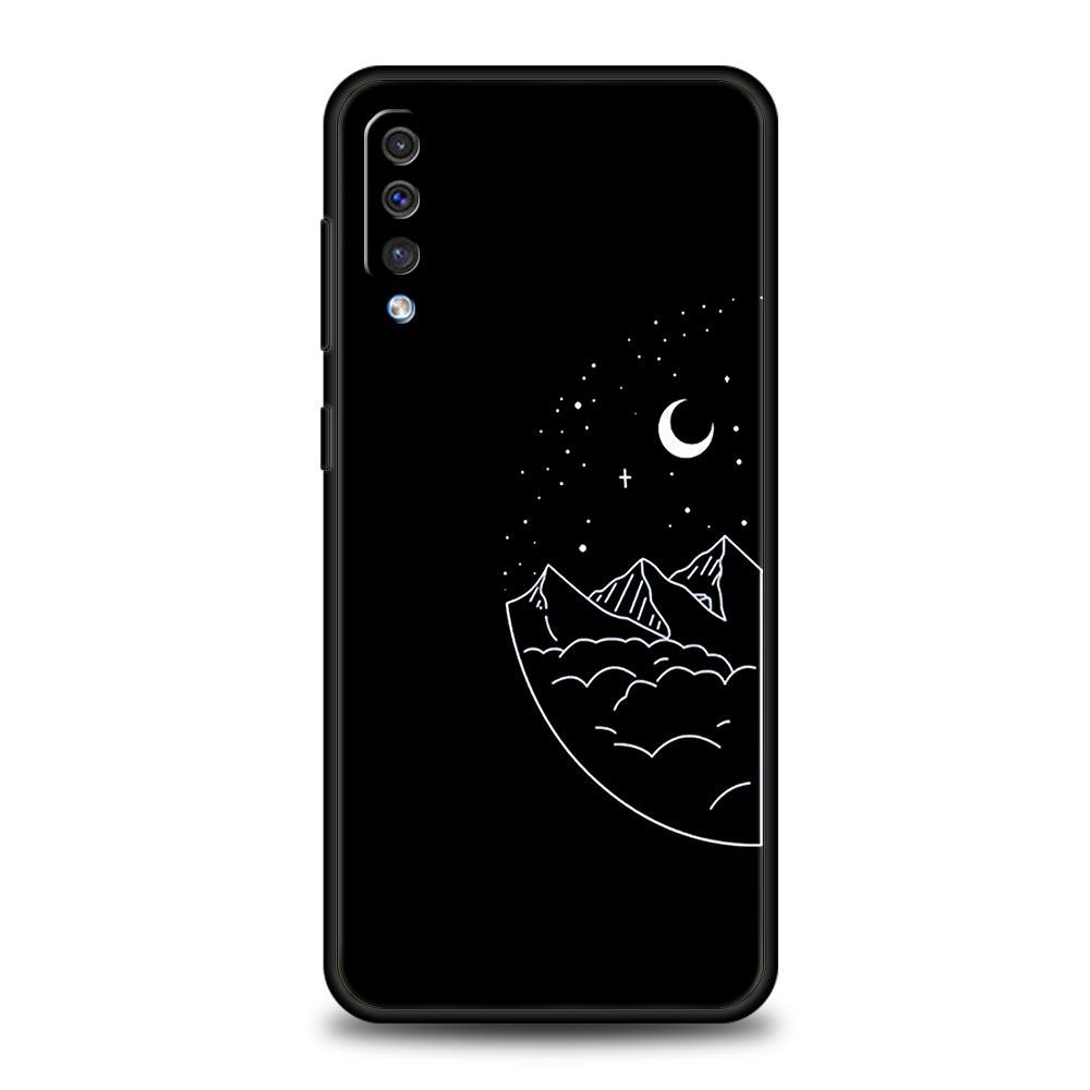 Couple Cartoon Aesth Sun Moon Case For Samsung A54 A52 A24 A14 A50 A70 A10 A40 A20S A20E A06 A12 A22 A34 A42 5G A04s A16 Cover