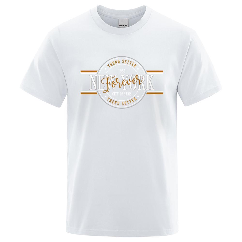 Trend Setter 1986 New York City Dreams Men T-Shirts Fashion Oversize Clothing Breathable Tops Harajuku Tee Clothes Streetwear