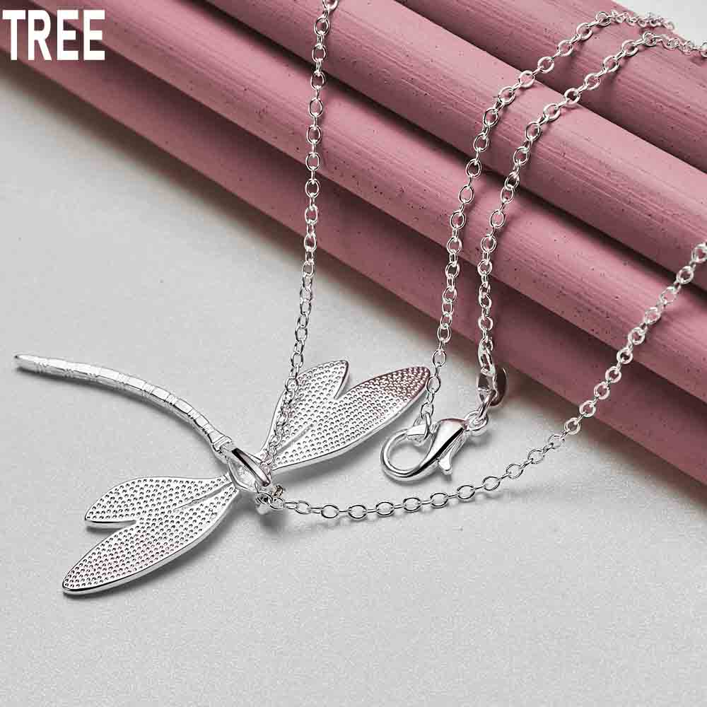 Halskette mit Libellen-Anhänger aus 925er Sterlingsilber, modischer Hochzeitsschmuck