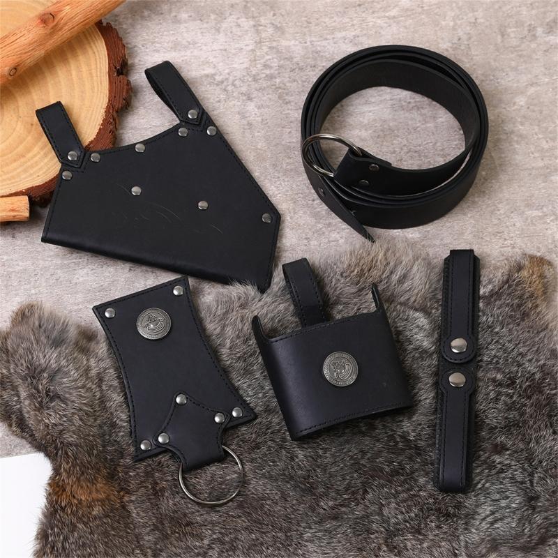 5 Piece Medieval Belt Set Costume Accessory For Role Play Cosplay