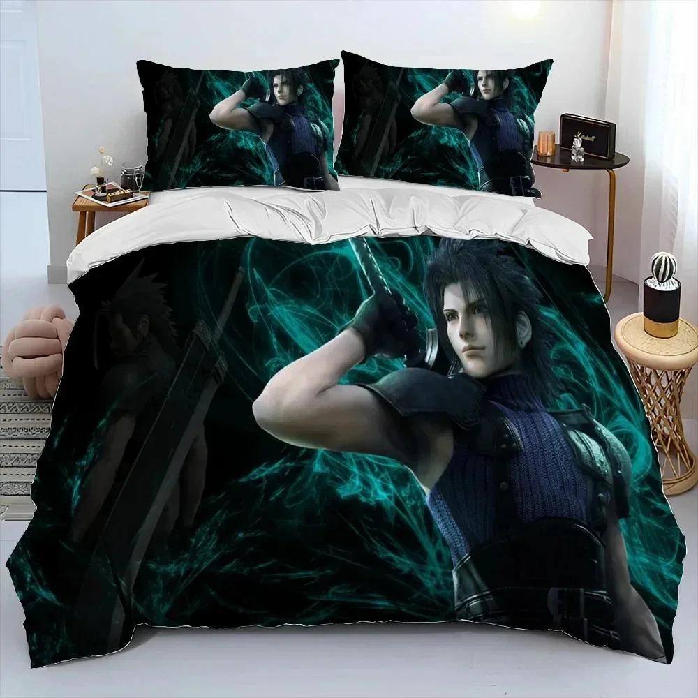 Final Fantasy Series Games Bedding Set Boys Girls Twin Queen King Size Duvet Cover Pillowcase Bed Boys Adult Home Textileextile
