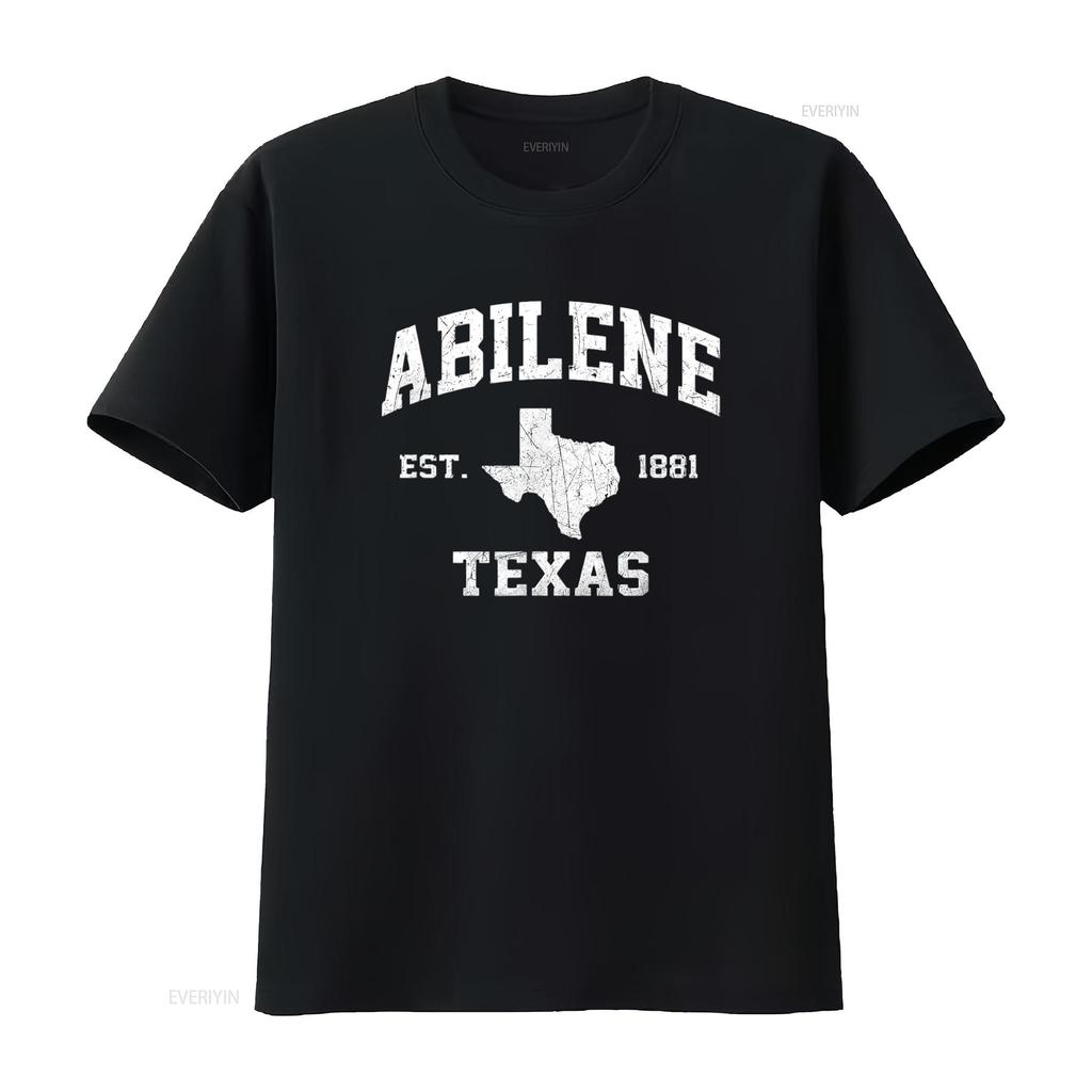 Mens Abilene Texas TX vintage State Athletic style T Shirt Black 4X Large vintage Washed Casual Slightly streetwear Soft