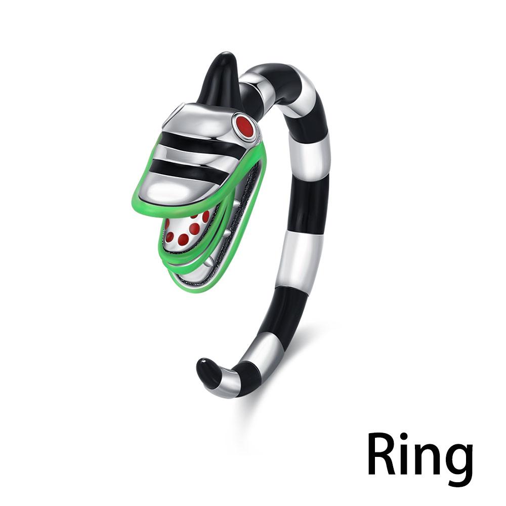 

New 925 Silver Cube Zirconia Snake Ring Women Open Adjustable CZ Finger Ring Party Jewelry Necklace Fashion clover Charm Love