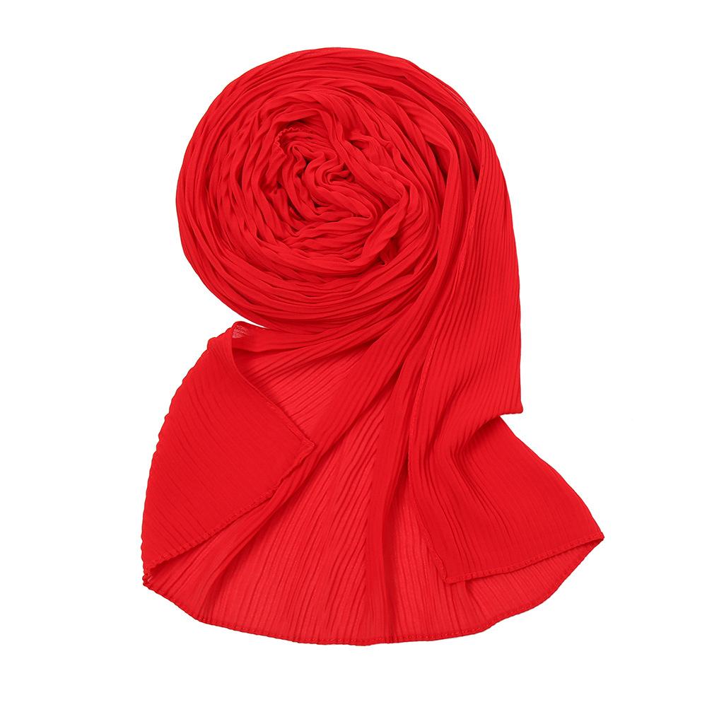 New Autumn Chiffon Wrinkles Scarf For Women Lady Solid Color Thin Scarves Soft Shawl Foulard Viscose Spring Female Wrap Shawls