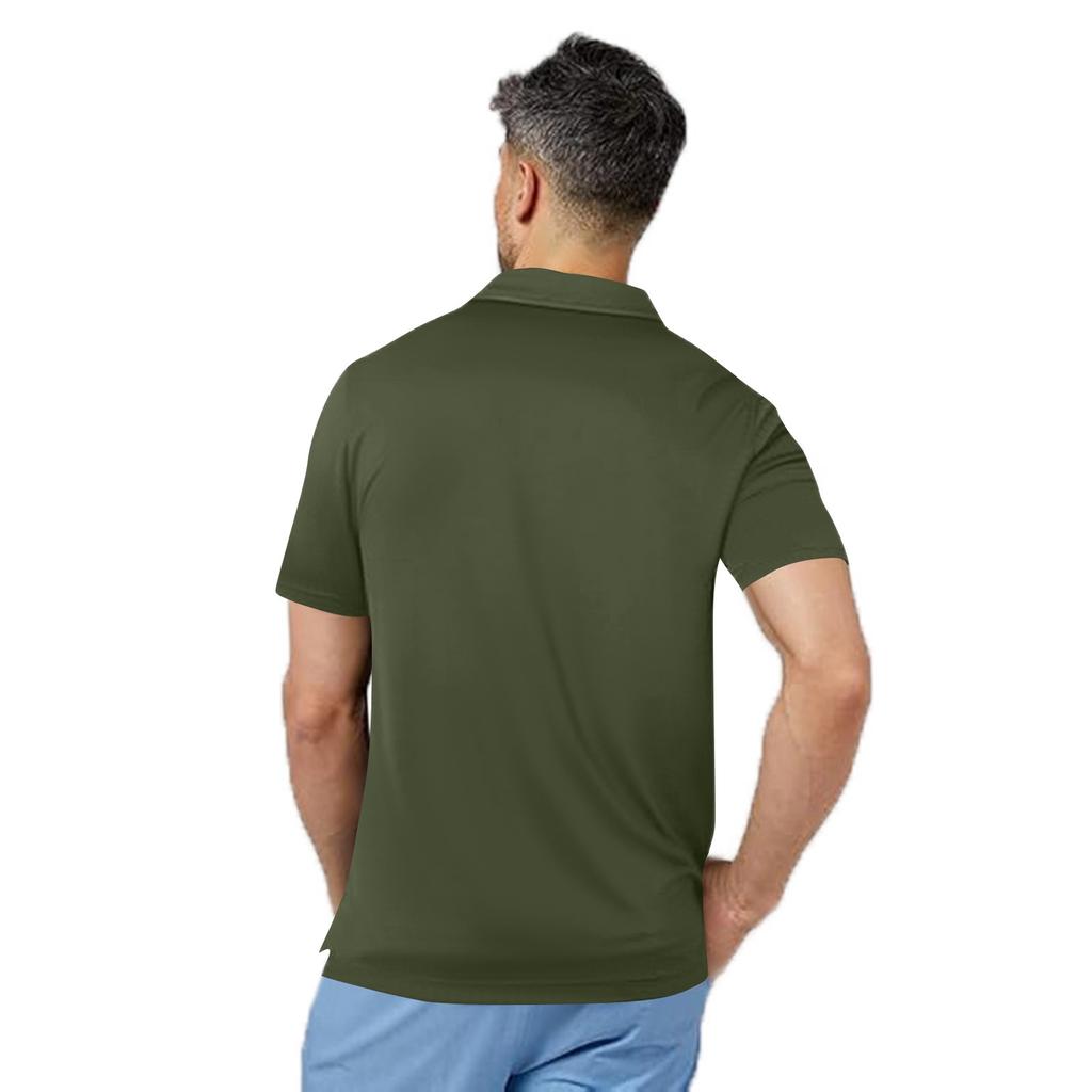 Men's Polo Shirt Short Sleeve Quick Dry Performance T Shirt Classic Fit Lightweight Breathable Sports Casual Business Top
