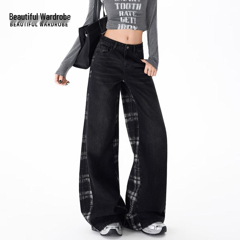 BEAUTIFUL WARDROBE Women's High-Waist Wide-Leg Denim Pants
