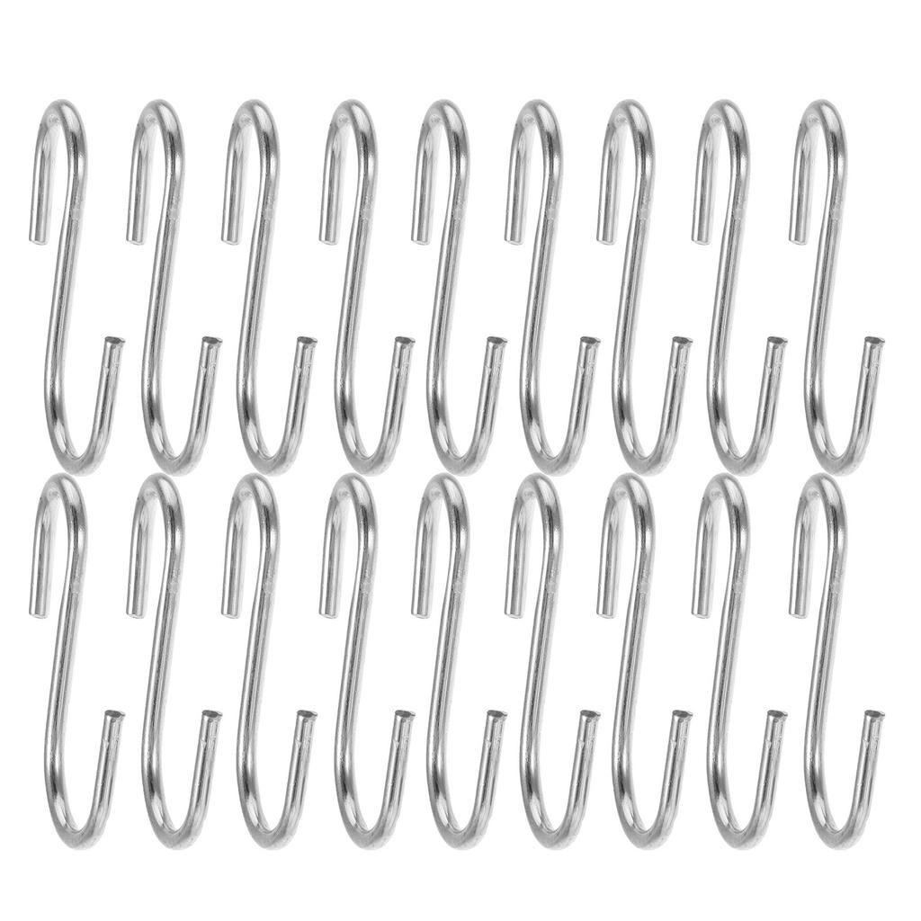 100Pcs S Shape Hooks Heavy Duty Stainless Steel Kitchen Utensil Hangers for Pots Pans Clothes Over The Door Closet Storage