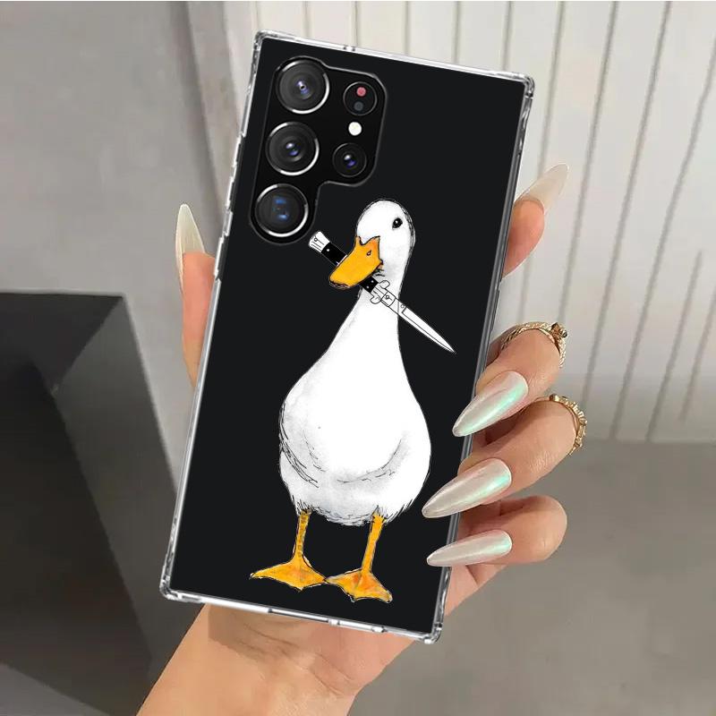 Cartoon Duck Goose Game Phone Case for Samsung Galaxy S26 S24 S23 Ultra S25 Edge S22 S21 Plus S20 FE + Soft Print Shell Funda Ga