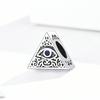 Bamoer Real 925 Sterling Silver Eye Charm for Original 3mm Bracelet&Bangle Enamel Metal Beads