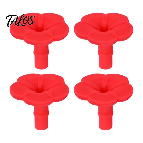 Bird Feeder Replacement Flowers 4PCS Hummingbird Parts, Simulated Red Shape, Universal Silicone Parts Fit Waterproof Accessories, for Outdoor