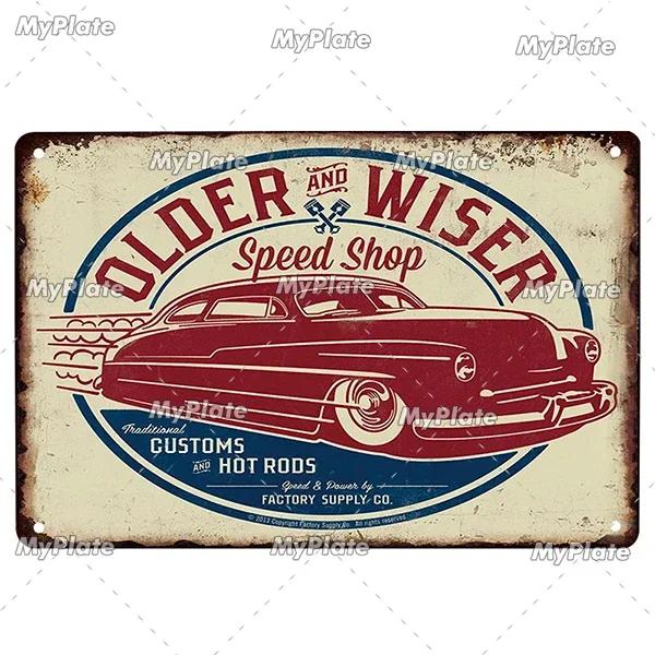 Hot Rod Garage Vintage Metal Sign Tin Sign Vintage  Decoration Plaque Home Wall Decor Bar Sign Home Decor Poster Drop Shipping