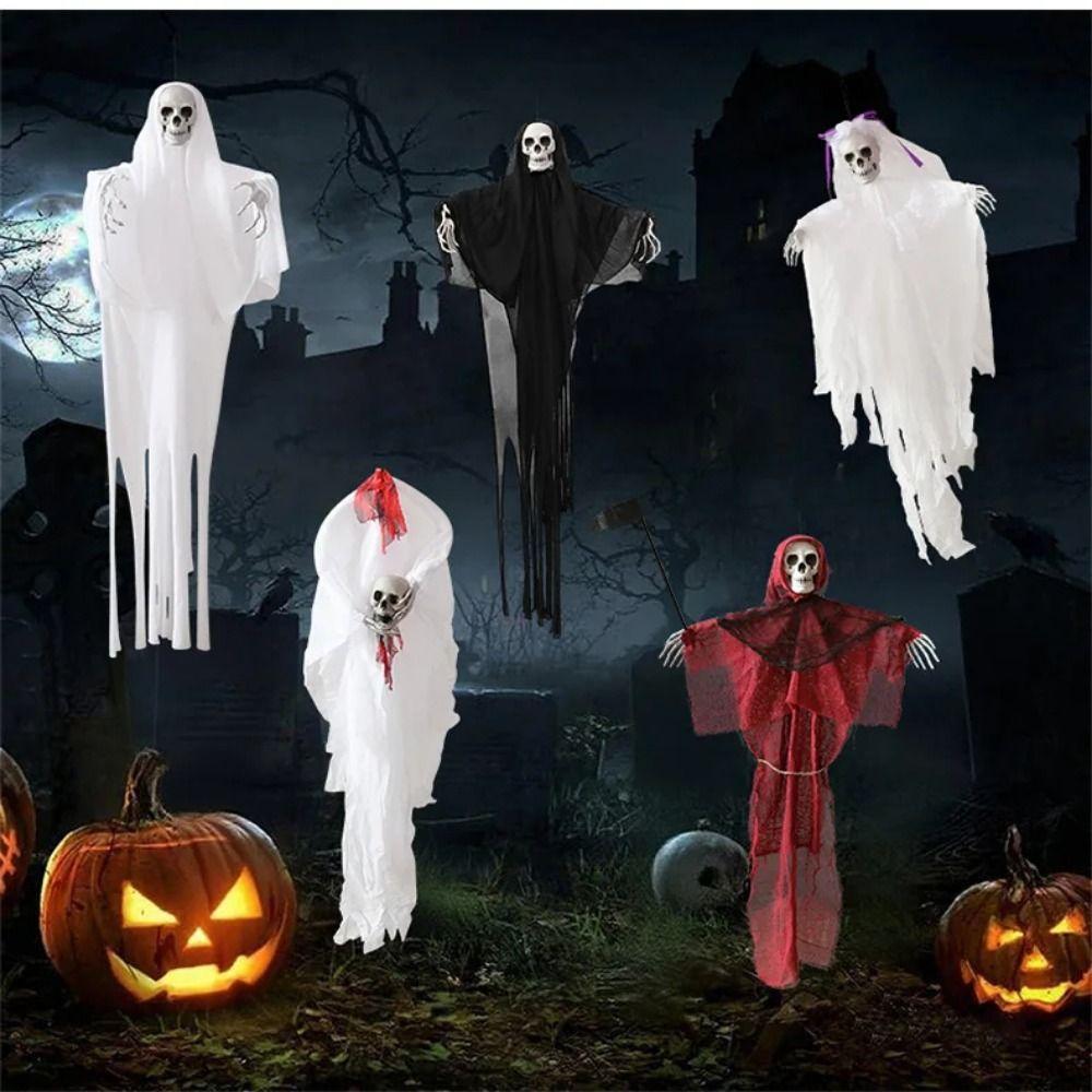Flying Skull Ghost Pendants Scary Halloween Decoration Hanging Ghost Ghosts Ornaments  Garden
