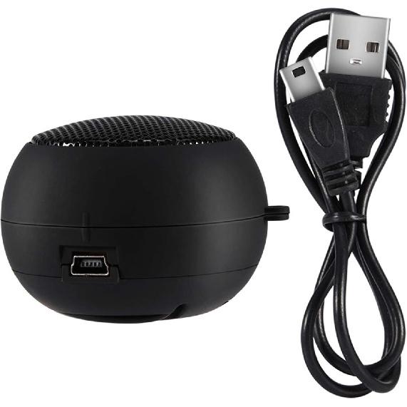 Mini Speaker, Retractable Speaker with USB Charging Cable, 3.5mm Audio Interface Portable Speaker for MP3, MP4, MP5, Mobile Phones, Computers(Black,