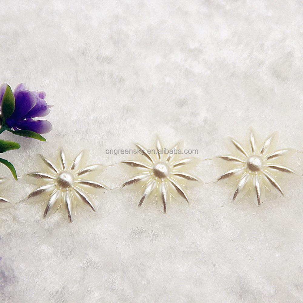 Plastic Rhinestones Chain Trims Crystal Chain Rhinestones for Wedding Craft Dress Decoration Pearl Chain Diamond square Flower
