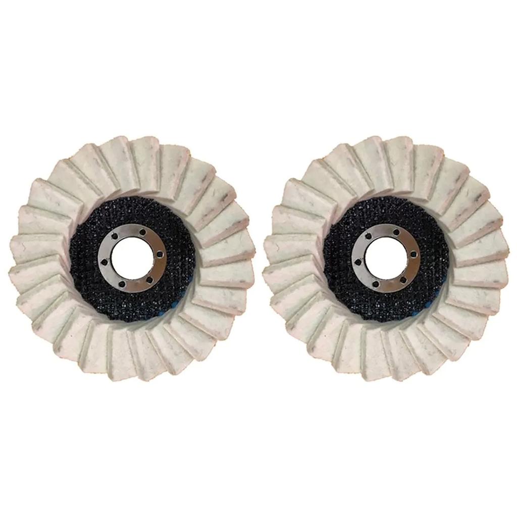 2Pcs 7/8 Inch Wool Polishing Wheels Buffing Pads Angle Grinder Accessories Grinding Disc forMetal Glass Ceramic Polishing