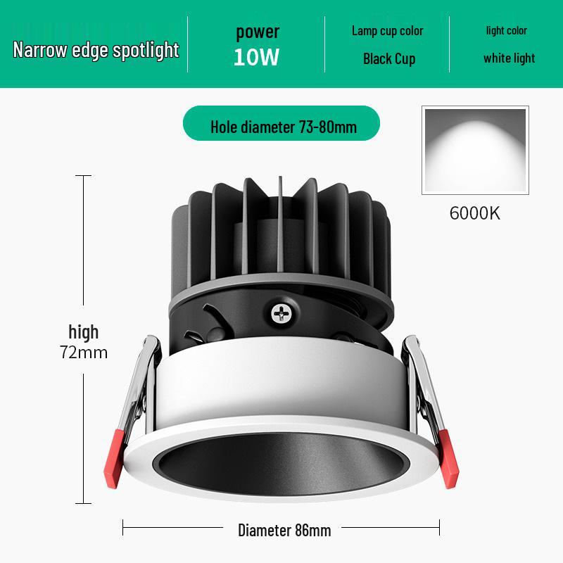 Hidden Anti-Glare LED Spotlight: Embedded Living Room Ceiling Downlight with Wall Washer