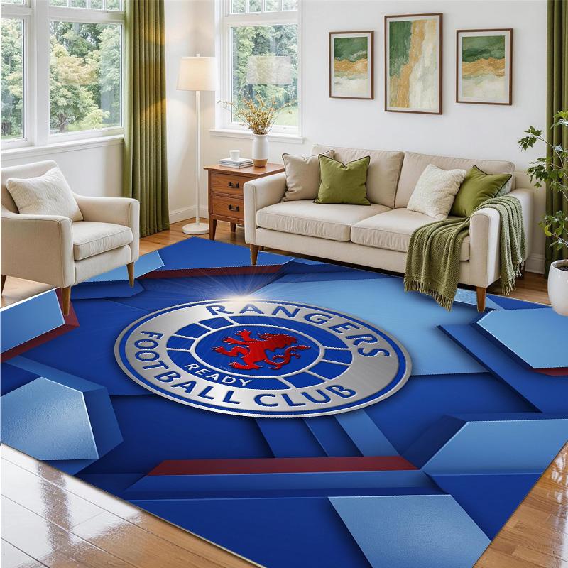 Rangers FC Design Crystal Velvet Rug Soft Decorative Mat for Bedroom Entrance