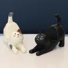 Weißer Katzen-Telefon- & Tablet-Ständer - Kreatives Harz-Ornament Geschenk