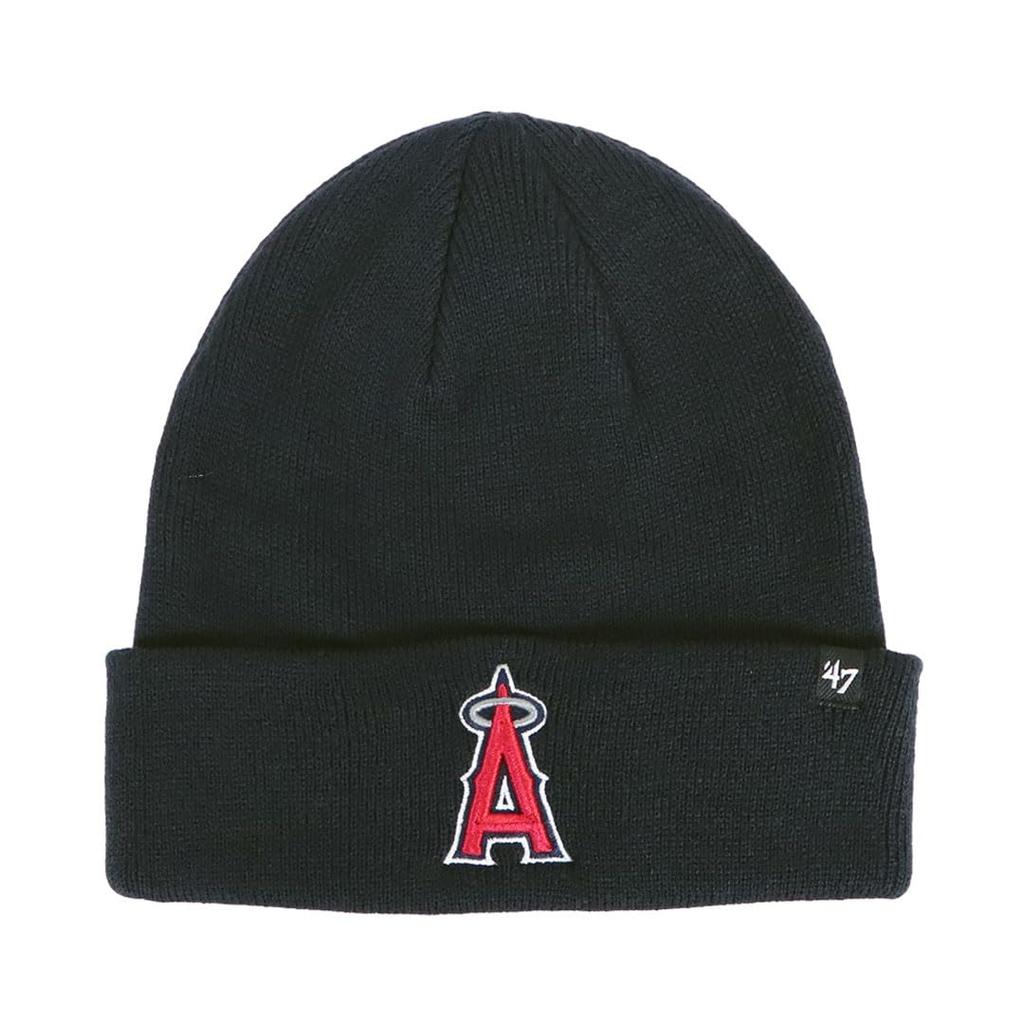 Size 47 knit for men and featuring the Major League Baseball Raised by the Los Angeles navy and red cap, beanie, women, logo, Angels, logo.