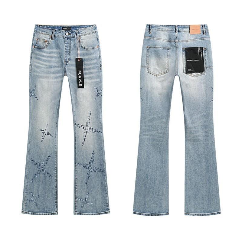 Jeans da uomo in denim lavato distressed a vita alta con dettagli strappati, vestibilità leggermente svasata