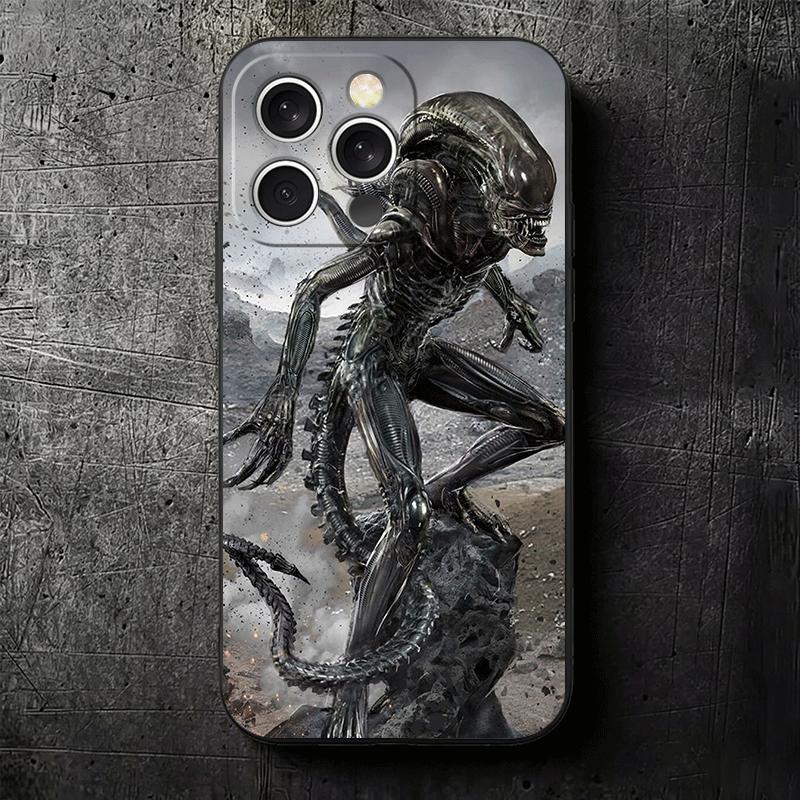 A-Alien Vs P-Predator Weiche Handyhülle für iPhone 16 16E 17 Air 15 Pro Max 14 Plus 13 Mini 11 12 7 Schwarze Hülle Rückseite