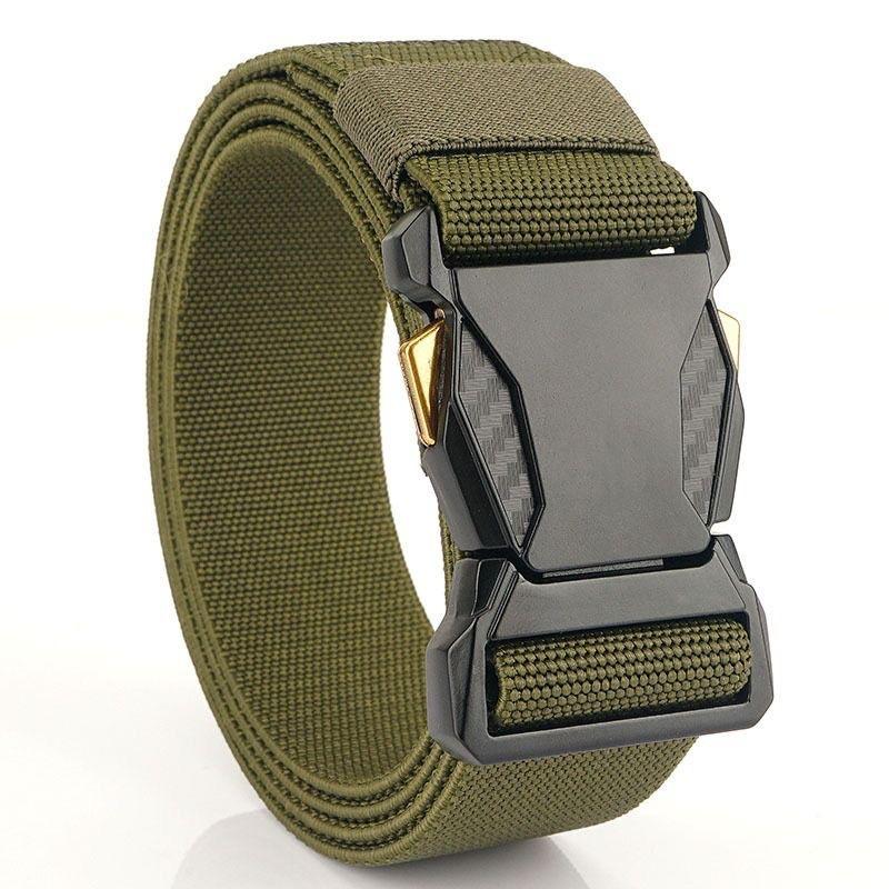 Automatic Buckle Men's Belt Quick Release Weave Waist Band  Outdoor Leisure Sports
