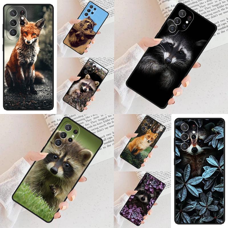 Animal Raccoon Fox Cell Phone Case for Samsung Galaxy S26 Ultra S25 S24 S23 S22 S21 S20 Note10 Cover