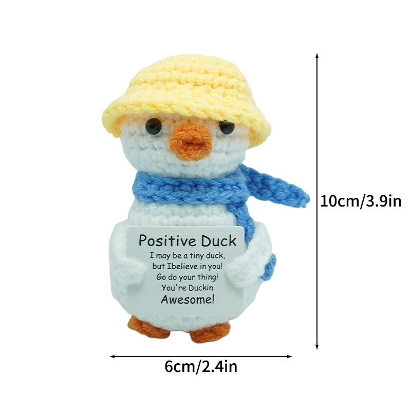 Cute Handwoven Positive Energy Duck Ornaments Bee Sunflower Crochet Ornament Room Decor Gift for Guests Car Interior Accessorie