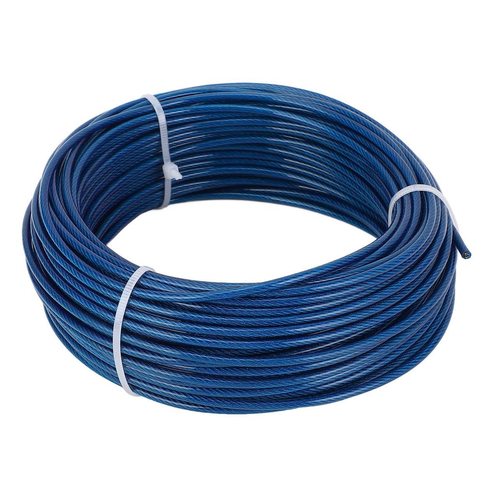100ft Blue Plastic Coated Steel Wire Rope Turnbuckle Tensioner Kit 3mm Wire Trellis Kit for Outdoor