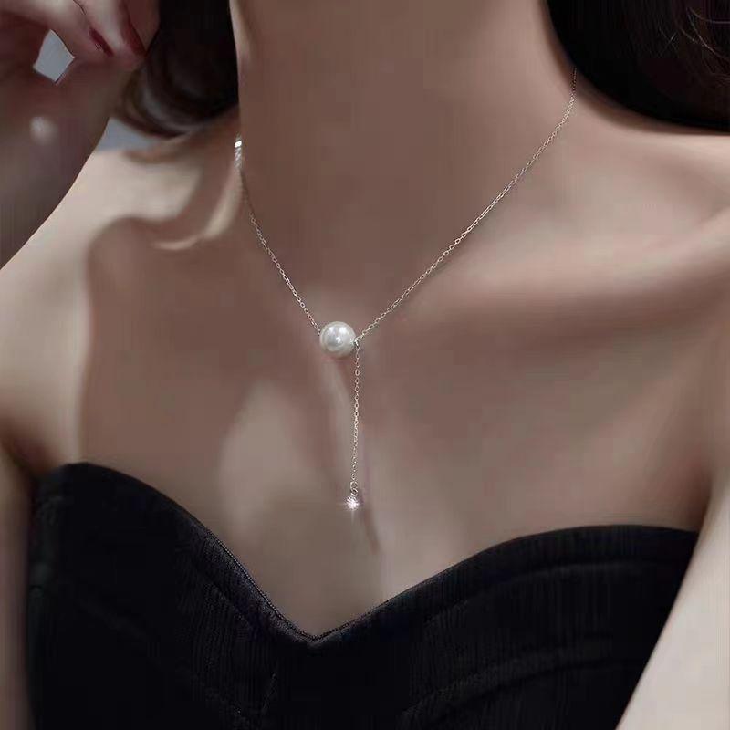 Antique Collarbone Chain, Pearl Necklace, Neck Chain, Summer Niche Versatile Personality Design Items