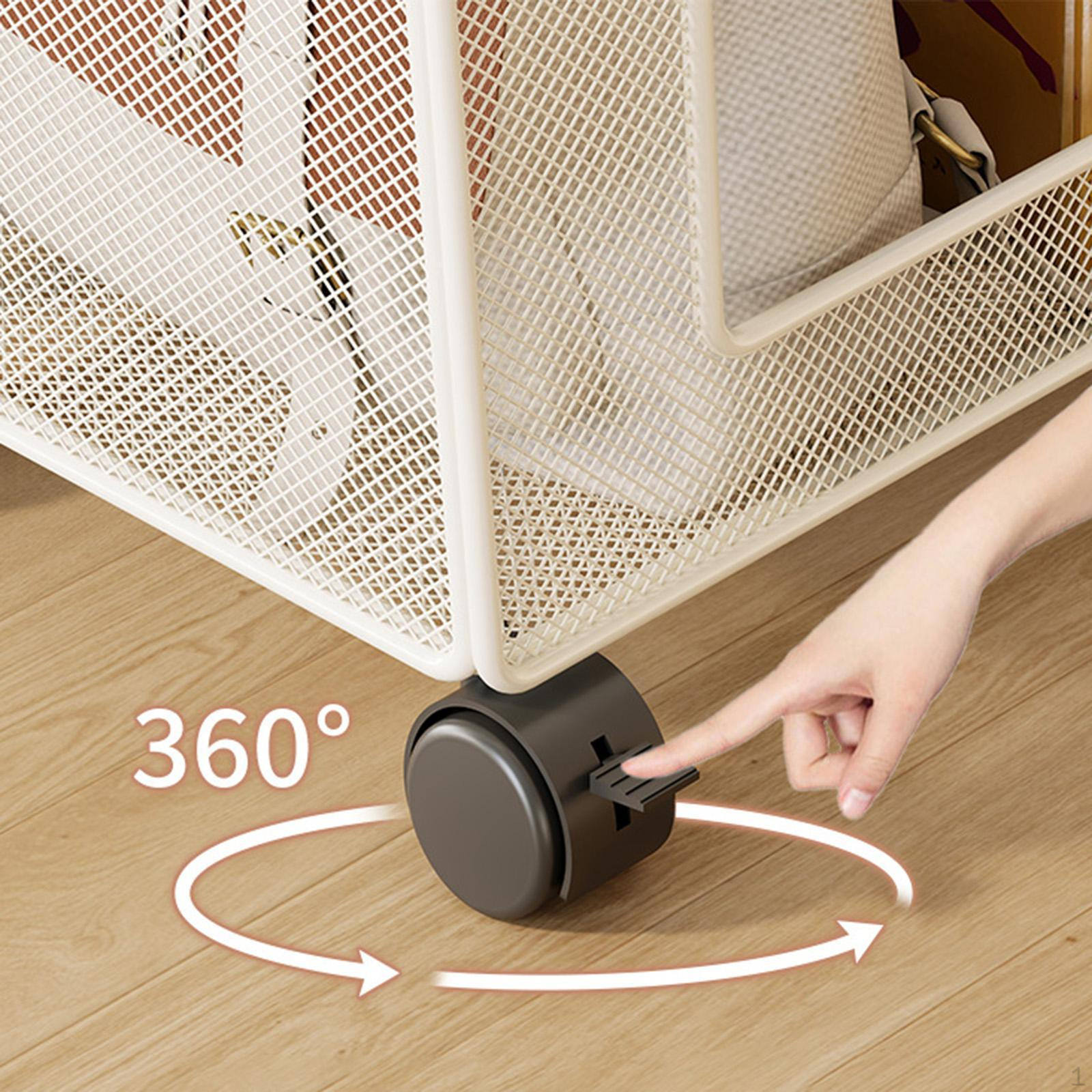 

File Organizer on Wheels for Office Supplies with Mesh Hanging Files білий