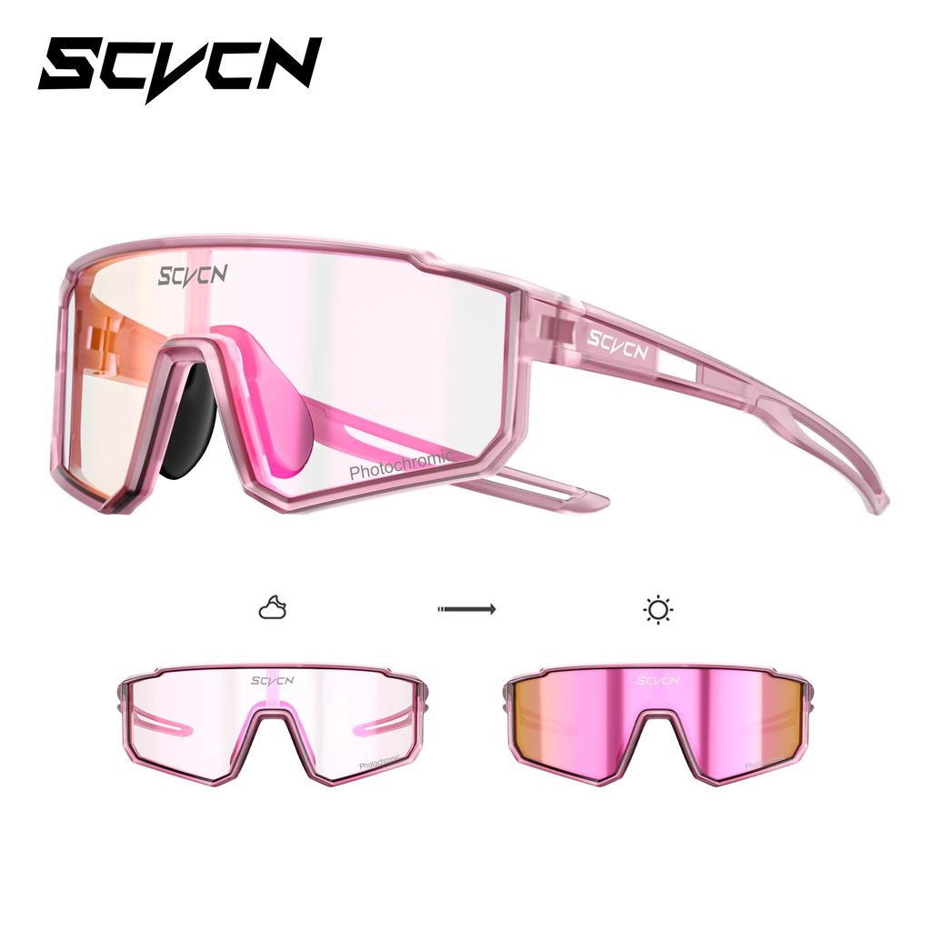 SCVCN 5-16 Years Children Photochromic Cycling Glasses Outdoor Sports Sunglasses Kids MTB Bikes Eyewear Boys Girls UV400 Goggles