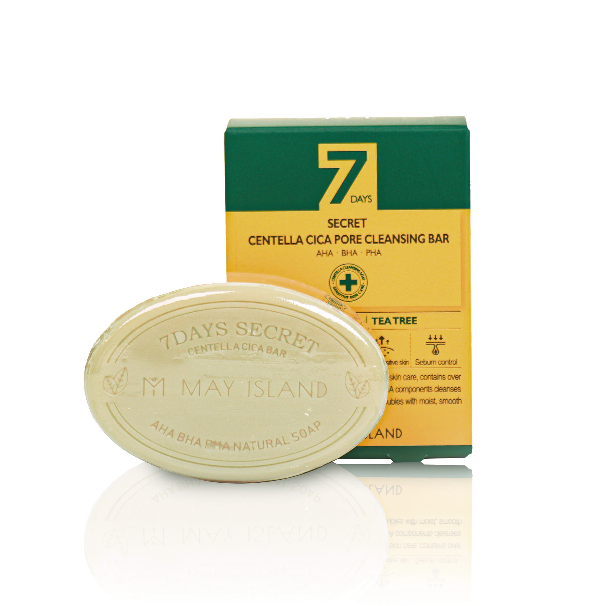 Настоящее мыло May Island 7 Days Secret Centella Cica для очищения пор (100г) – AHA PHA для глубокого очищения пор и доставка в Корею