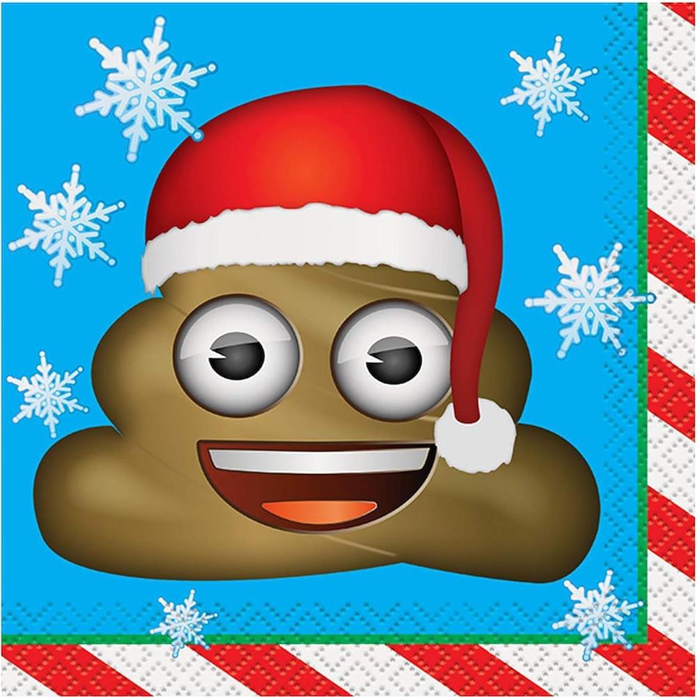 Unique Party Paper Emoji Christmas Napkins (Pack of 16)