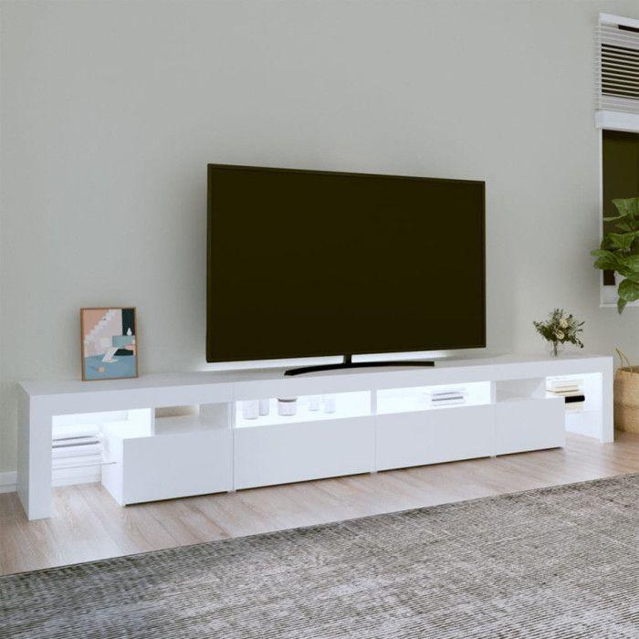 VidaXL Meuble TV avec Lumières LED Centre de Divertissement Rangement Meuble Média Meuble de Salon Salle de Séjour Maison 3152818