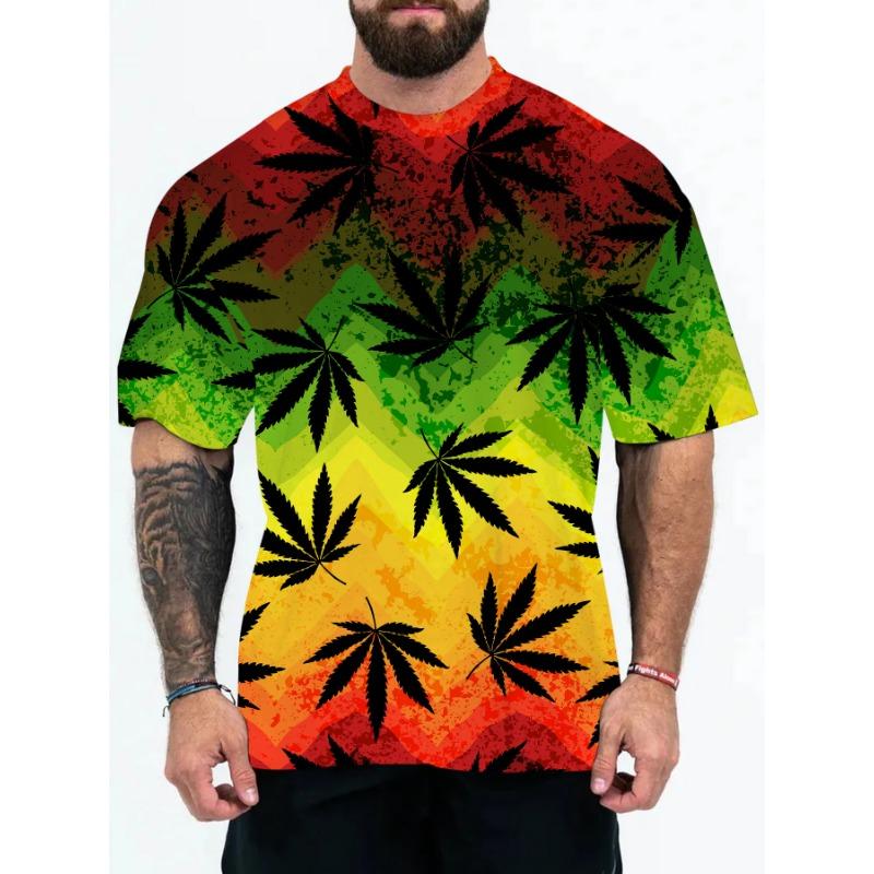 3D Digital Printing of European American Adult Men's T-shirts with Animal Character Patterns