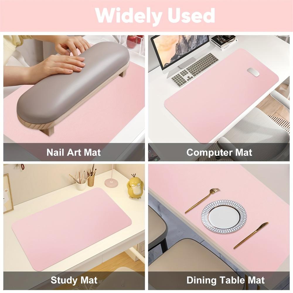 Nail Art Table Mat Foldable Hand Rest Pad For Nail Armrest Cushion PU Leather Studio Desk Mat